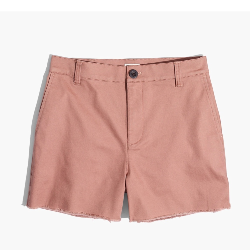 EUC Madewell Women's High Rise Twill Shorts size 25 Warm Ash Raw Hem